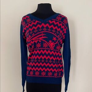 New! Unisex Patriots V-Neck Holiday Sweater